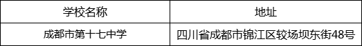 成都市第十七中學(xué)地址在哪里？