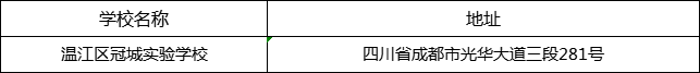 成都市溫江區(qū)冠城實驗學(xué)校地址在哪里？