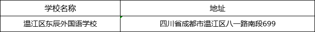 成都市溫江區(qū)東辰外國語學校地址在哪里？