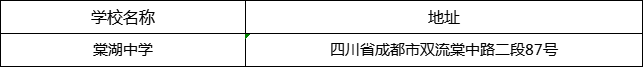 成都市棠湖中學(xué)地址在哪里？