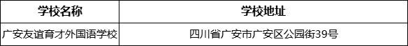 廣安市廣安友誼育才外國語學校學校地址在哪里？