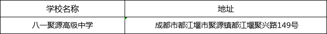 成都市八一聚源高級(jí)中學(xué)地址在哪里？