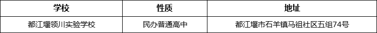 成都市都江堰領(lǐng)川實驗學(xué)校地址在哪里？